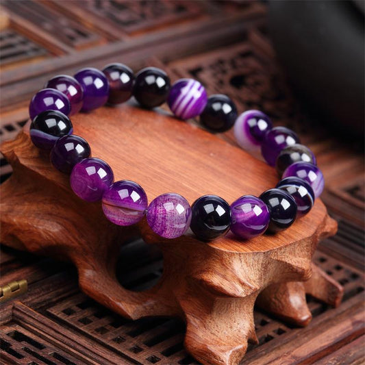 10mm purple agate bracelet