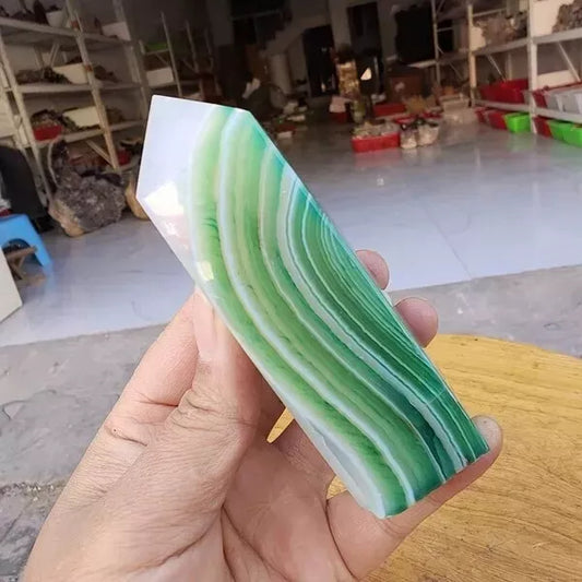 5-8cm green agate tower 1kg