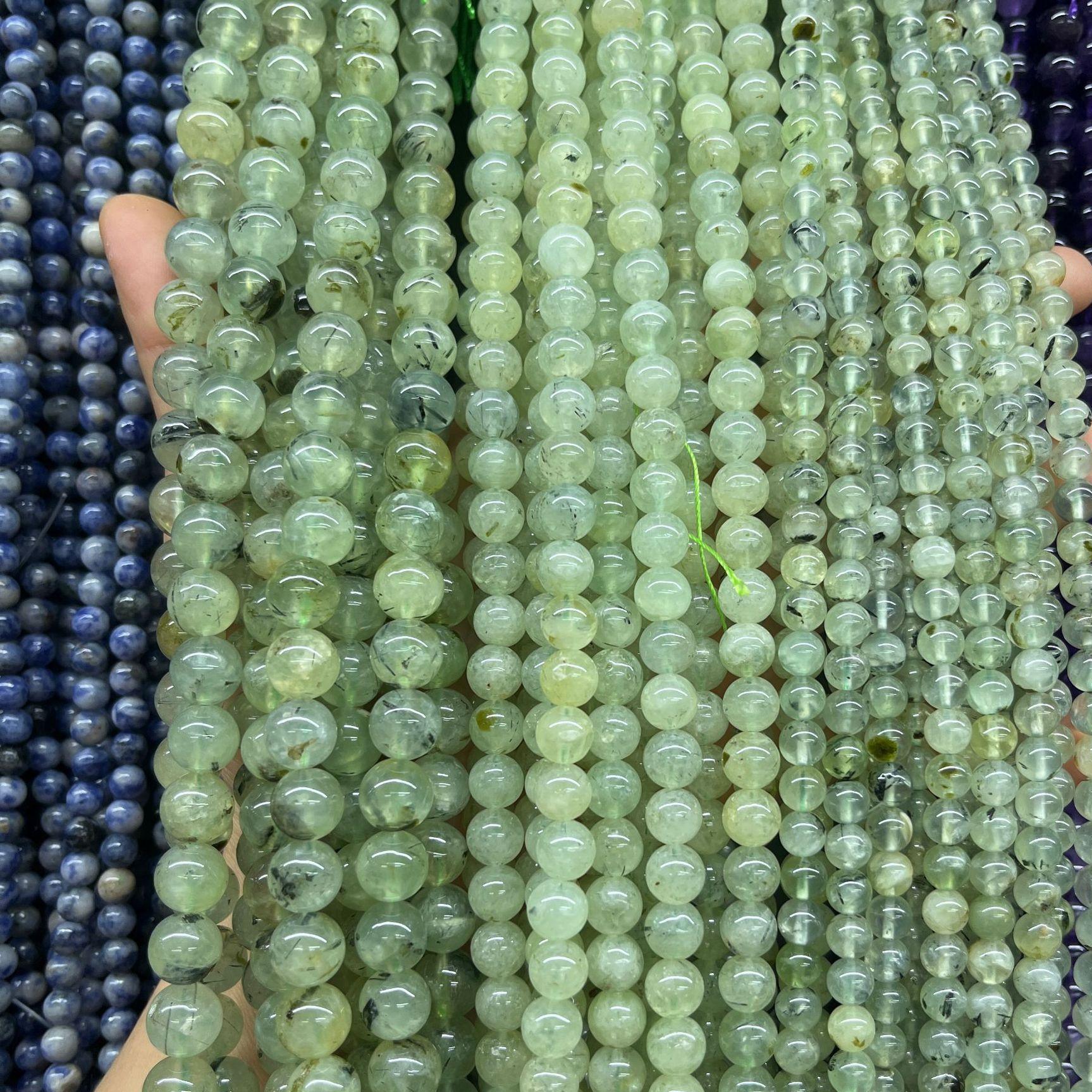 8/10mm Prehnite beads Wholesale - Free Shipping Over 300USD - Price at $ 5.50 /pc