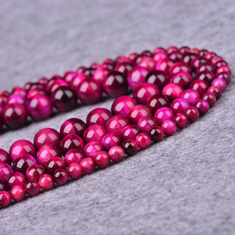 8/10/12mm Rose Pink Tiger Eyes Beads Wholesale - Free Shipping Over 300USD - Price at $ 13.00 /pc
