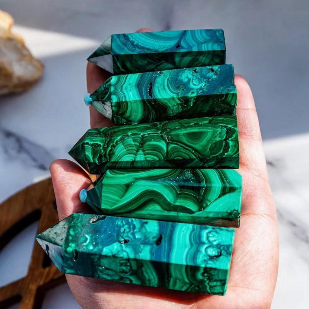 5-7cm Malachite tower point Wholesale - Free Shipping Over 300USD - Price at $ 150.00 /pc