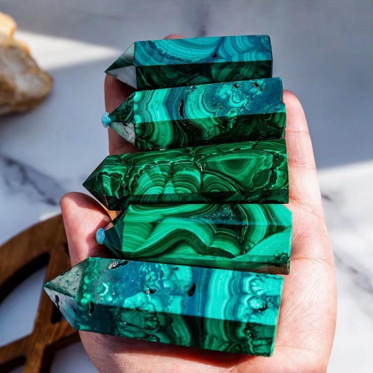 5-7cm Malachite tower point Wholesale - Free Shipping Over 300USD - Price at $ 150.00 /pc