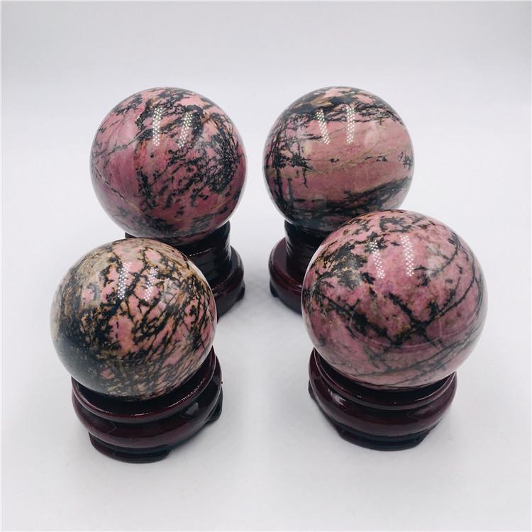 5-8cm Rhodonite sphere Wholesale - Free Shipping Over 300USD - Price at $ 49.00 /pc