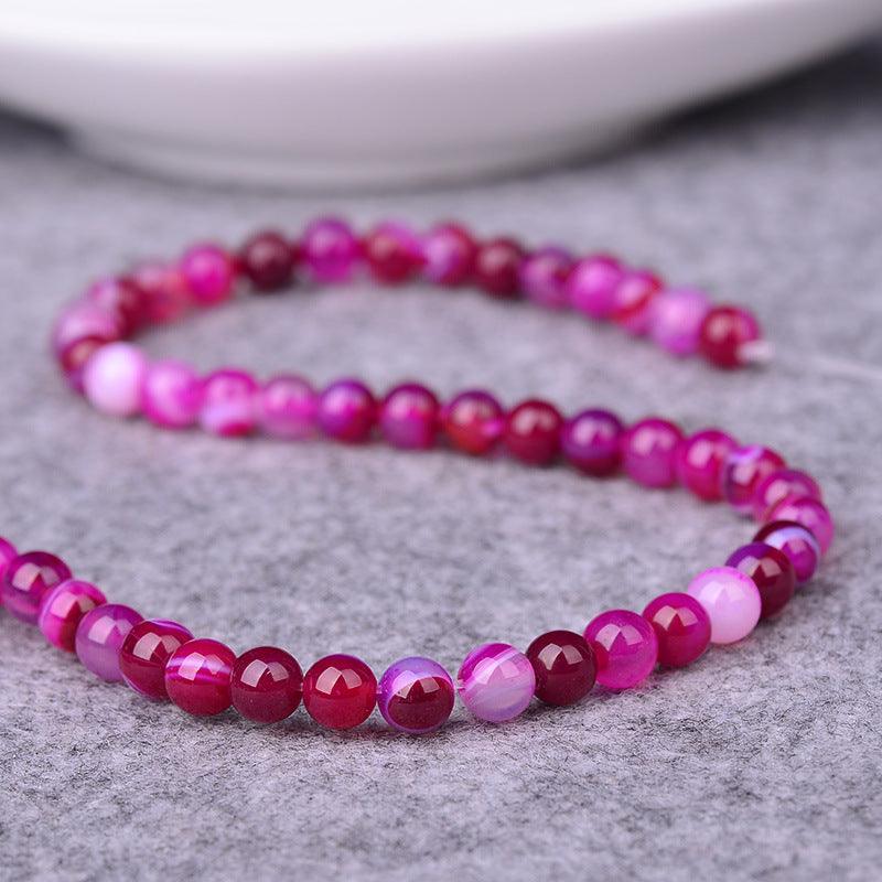 8/10/12mm Rose Red Agate Beads Wholesale - Free Shipping Over 300USD - Price at $ 16.00 /pc