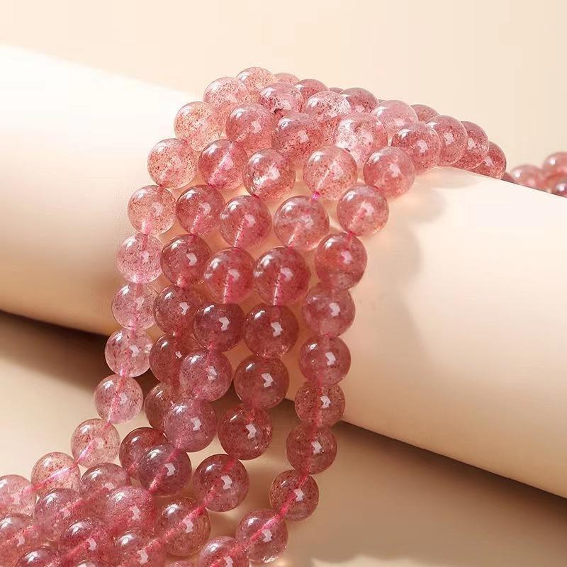 8/10mm Strawberry Quartz beads Wholesale - Free Shipping Over 300USD - Price at $ 4.50 /pc