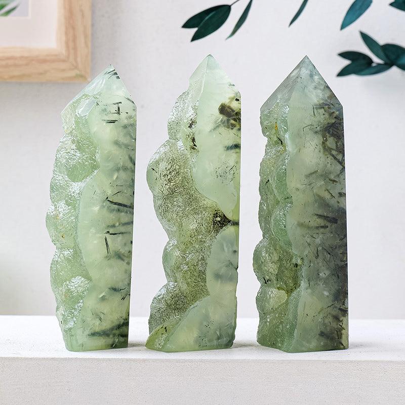 5-10cm Prehnite tower Wholesale - Free Shipping Over 300USD - Price at $ 57.00 /pc
