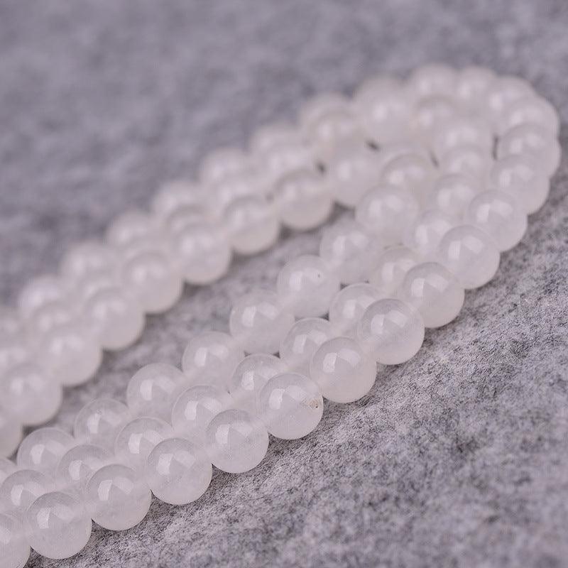 8/10/12mm White jade Beads Wholesale - Free Shipping Over 300USD - Price at $ 4.00 /pc