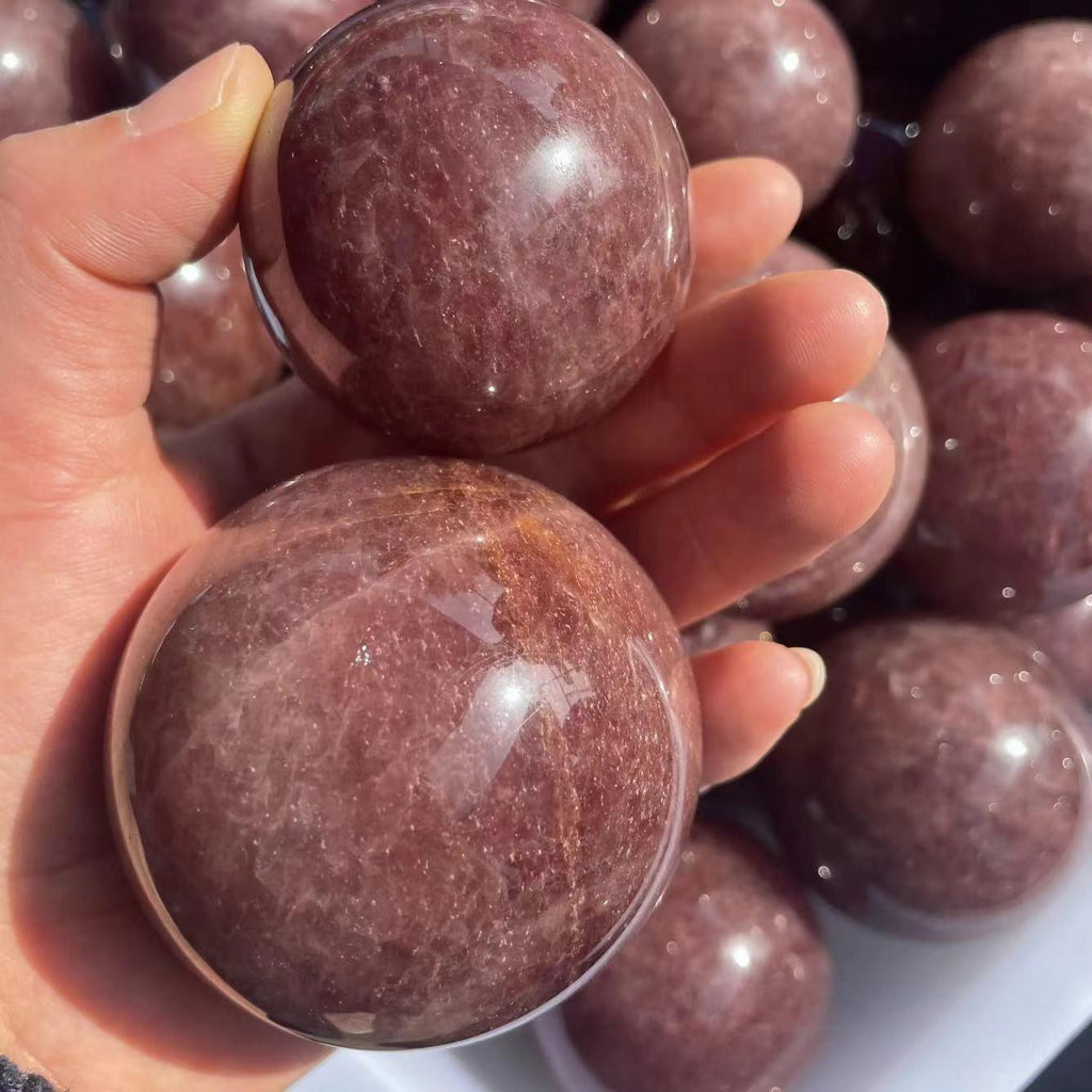 4-8cm Strawberry Quartz sphere Wholesale - Free Shipping Over 300USD - Price at $ 48.50 /pc