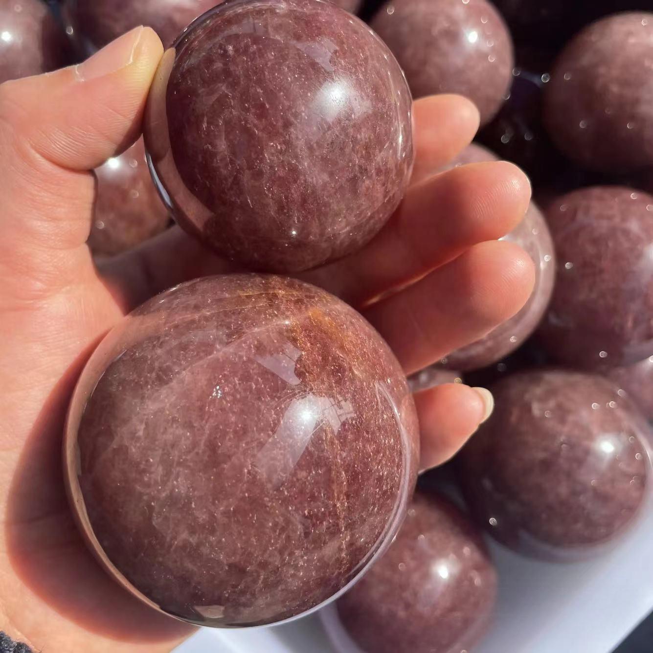 4-8cm Strawberry Quartz sphere Wholesale - Free Shipping Over 300USD - Price at $ 48.50 /pc