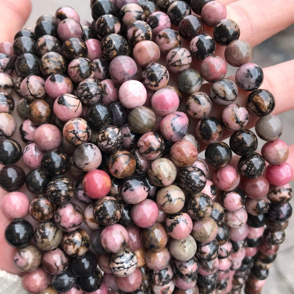 8/10mm Rhodonite beads Wholesale - Free Shipping Over 300USD - Price at $ 2.20 /pc