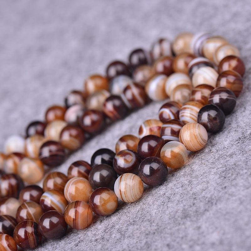 8/10/12mm Smokey Striped Agate Beads Wholesale - Free Shipping Over 300USD - Price at $ 5.00 /pc