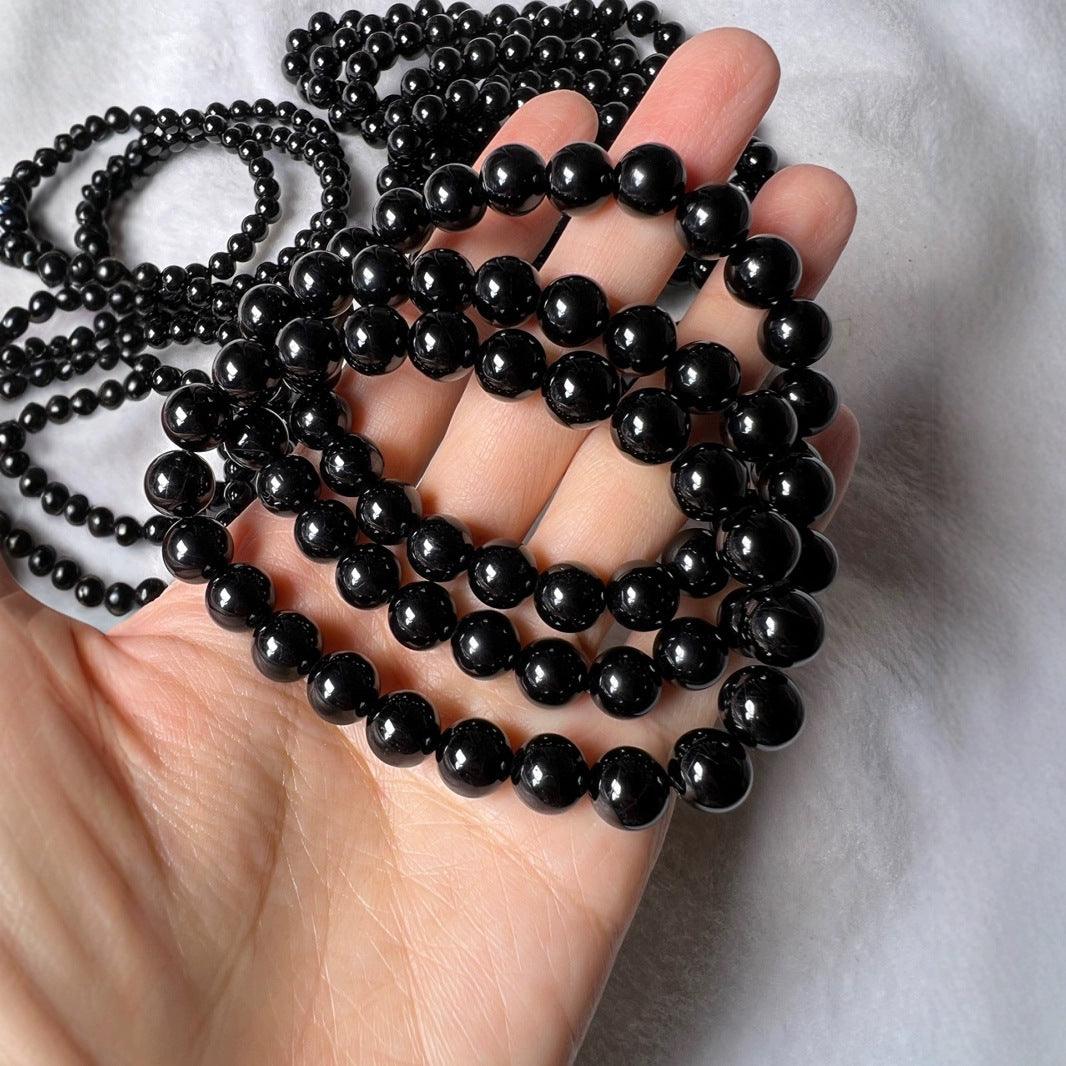 8mm Black Tourmaline bracelet Wholesale - Free Shipping Over 300USD - Price at $ 8.00 /pc