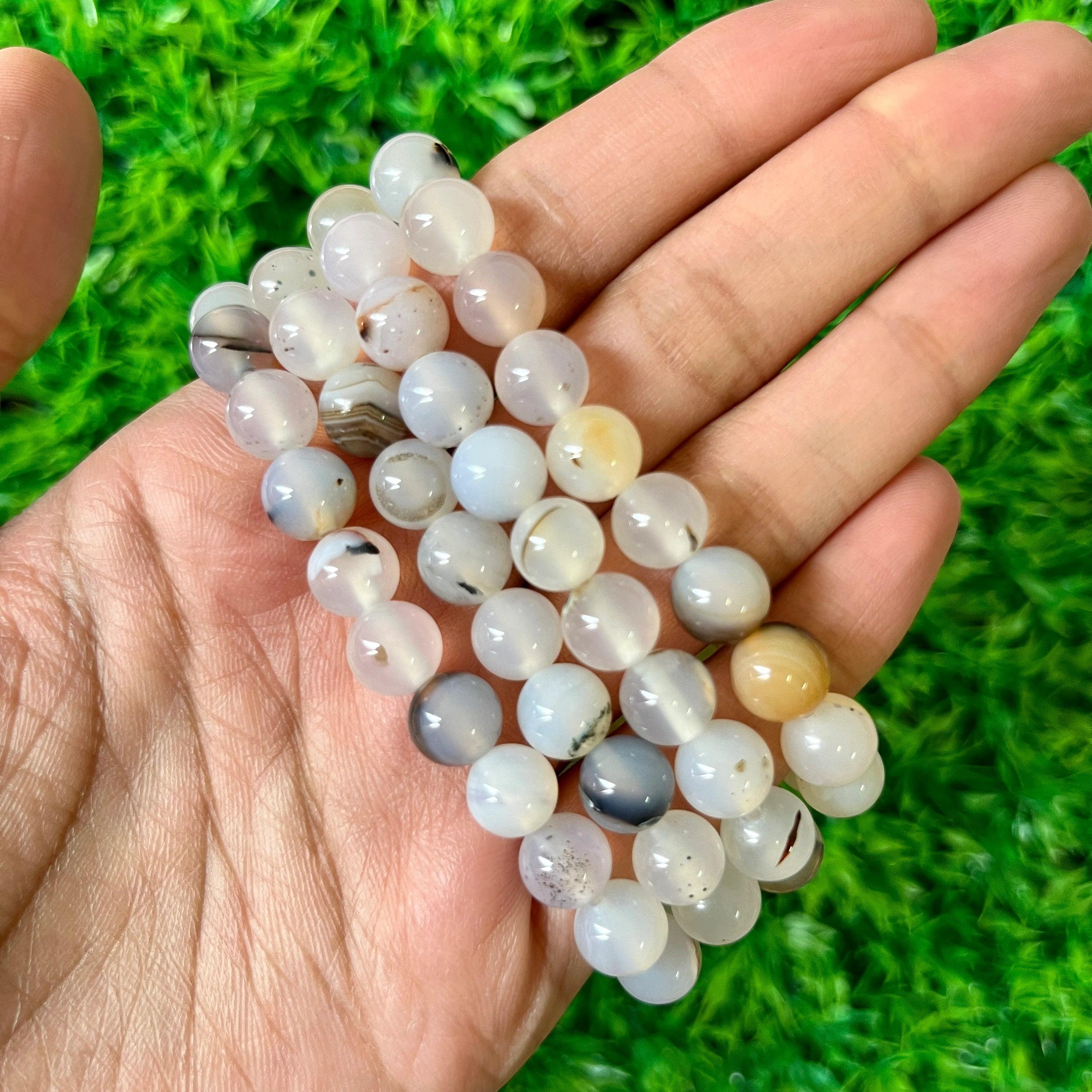 8mm dendritic agate bracelet