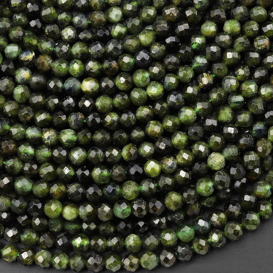 4mm green tourmaline beads