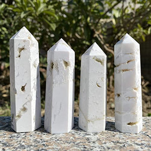 5-9cm white agate tower 1kg
