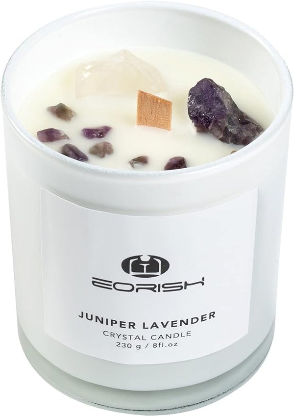 Organic Lavender Crystal Infused Candle - Ideal Gift for Moms & Women