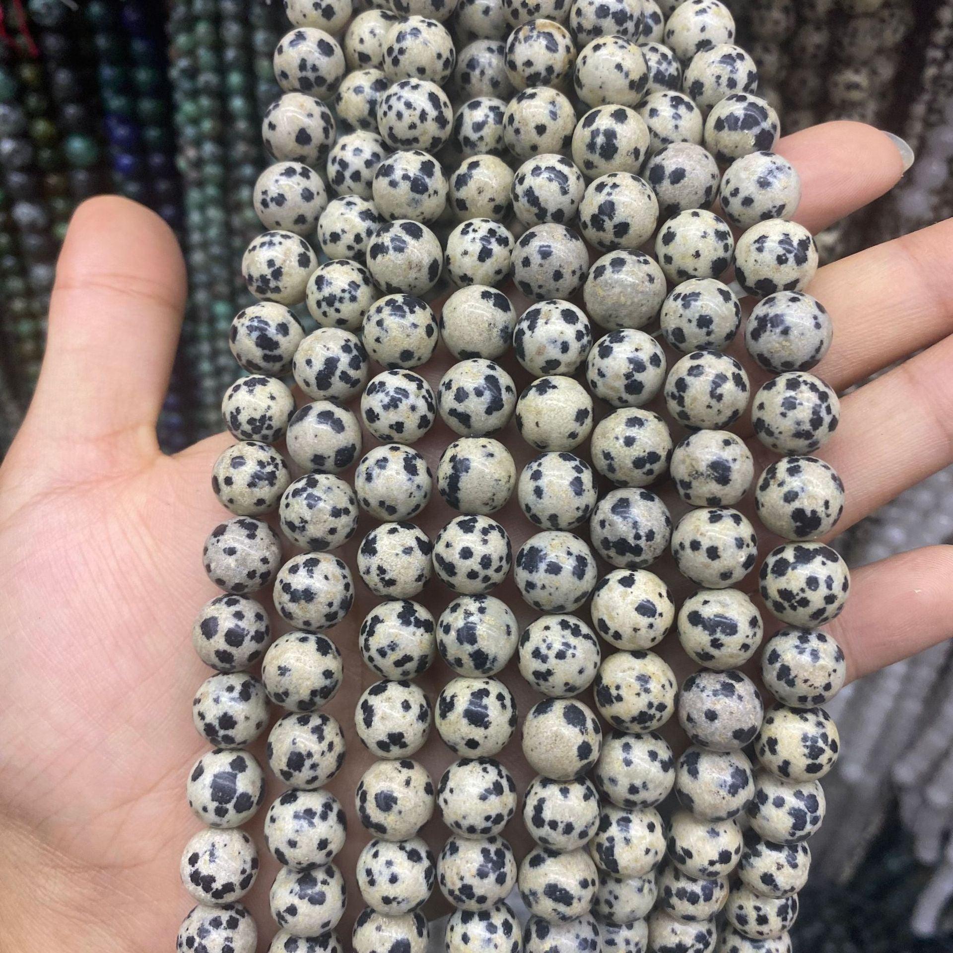 8mm Dalmatian Jasper Beads Wholesale - Free Shipping Over 300USD - Price at $ 1.50 /pc