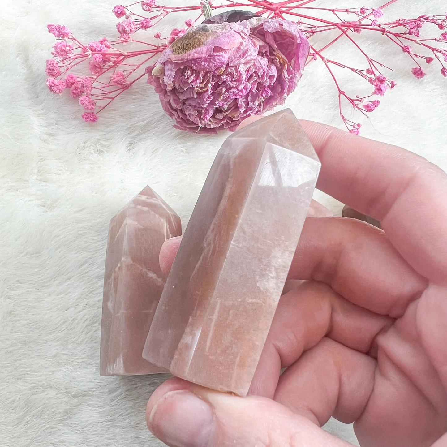 4-7cm peach moonstone tower 1kg