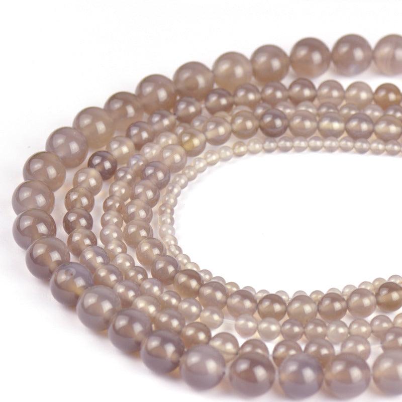 8/10/12mm Gray Agate Beads Wholesale - Free Shipping Over 300USD - Price at $ 6.00 /pc