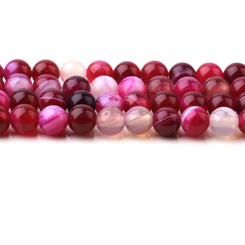 8/10/12mm Rose Red Agate Beads Wholesale - Free Shipping Over 300USD - Price at $ 16.00 /pc