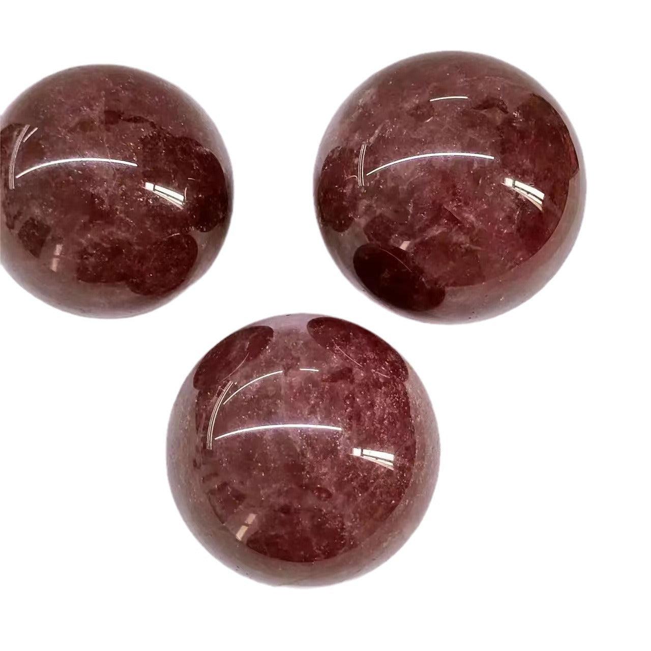 4-8cm Strawberry Quartz sphere Wholesale - Free Shipping Over 300USD - Price at $ 48.50 /pc