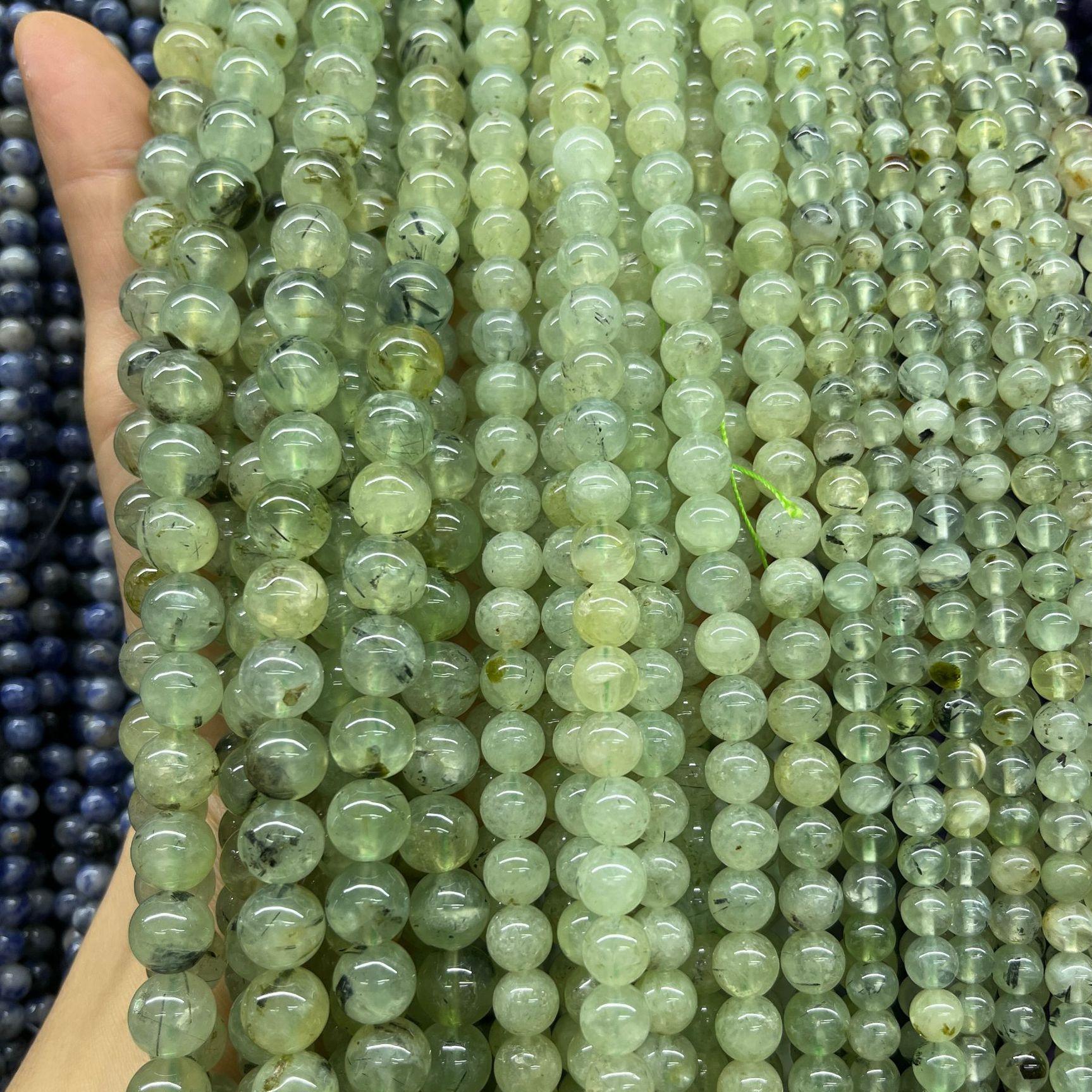 8/10mm Prehnite beads Wholesale - Free Shipping Over 300USD - Price at $ 5.50 /pc