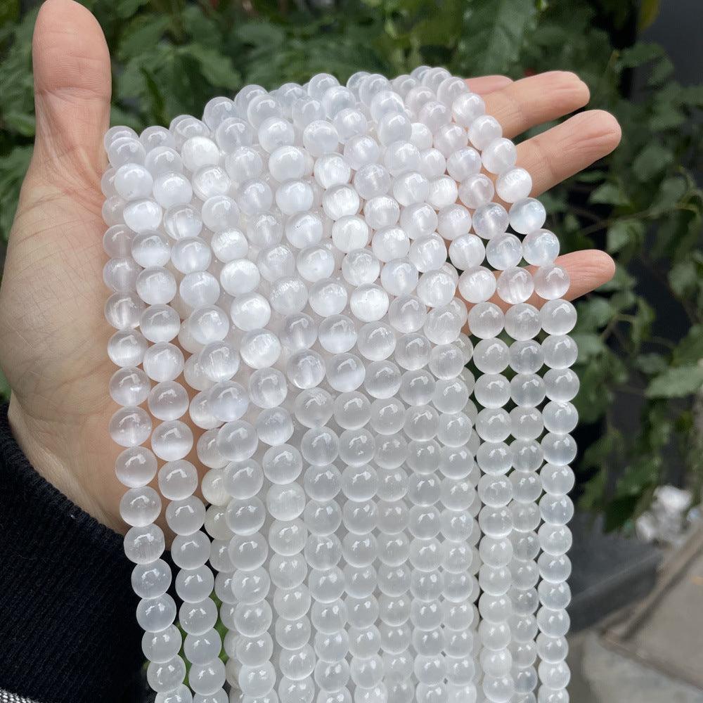 8/10mm Selenite beads Wholesale - Free Shipping Over 300USD - Price at $ 6.60 /pc