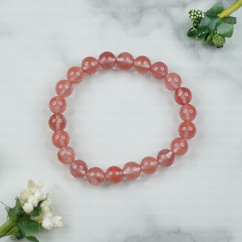 cherry quartz bracelet
