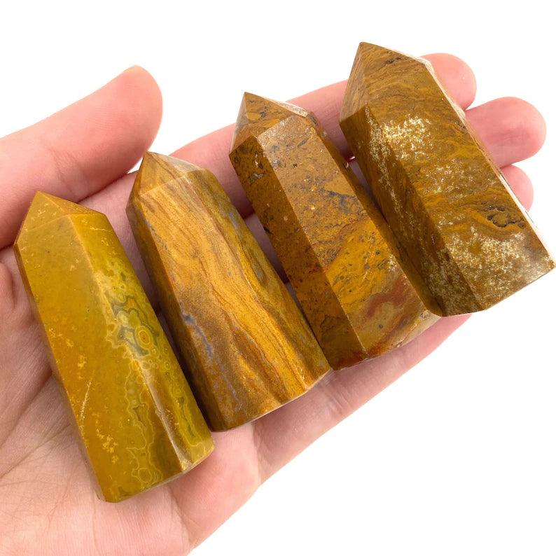 4-7cm yellow jasper tower 1kg