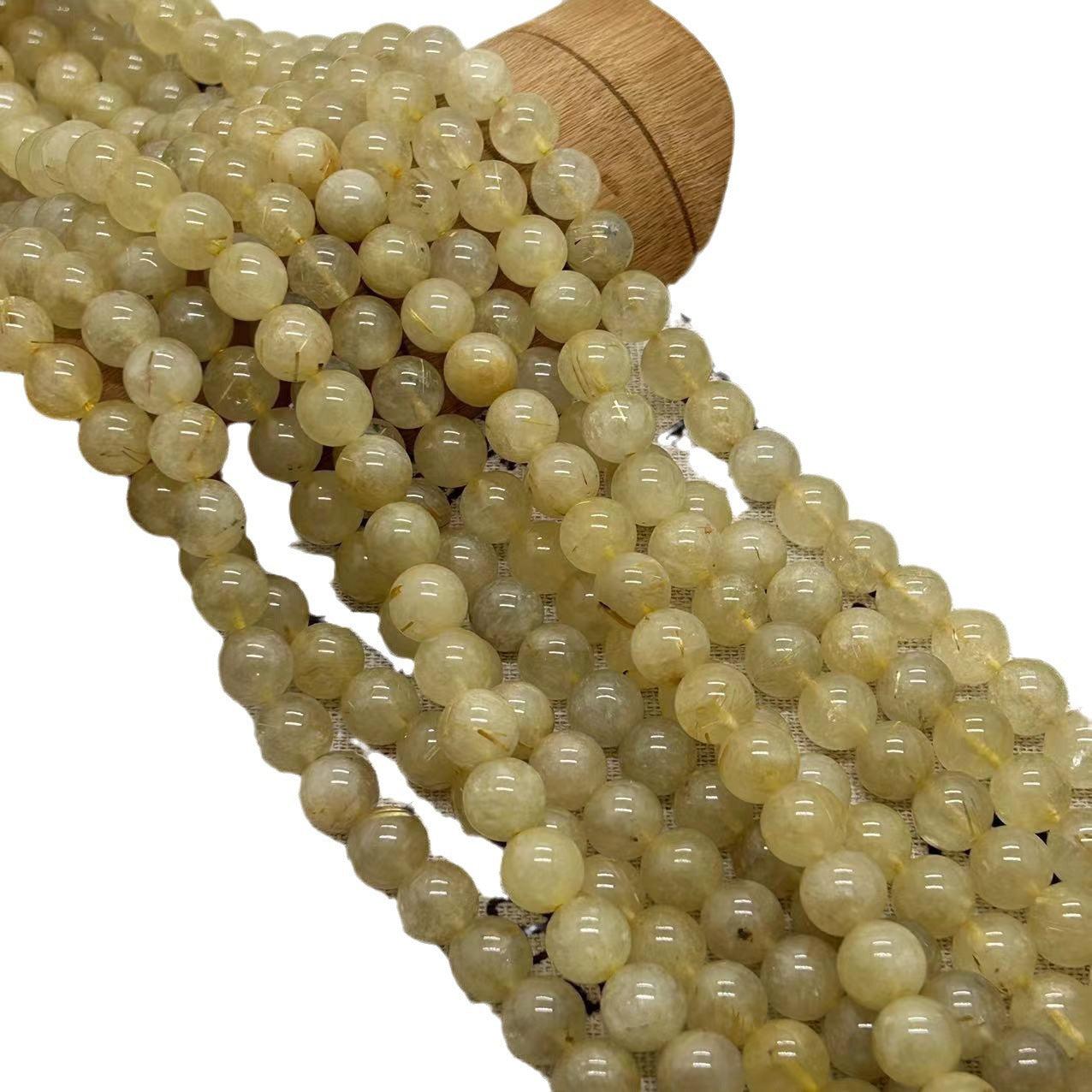 8/10mm Rutile Quartz beads Wholesale - Free Shipping Over 300USD - Price at $ 5.00 /pc