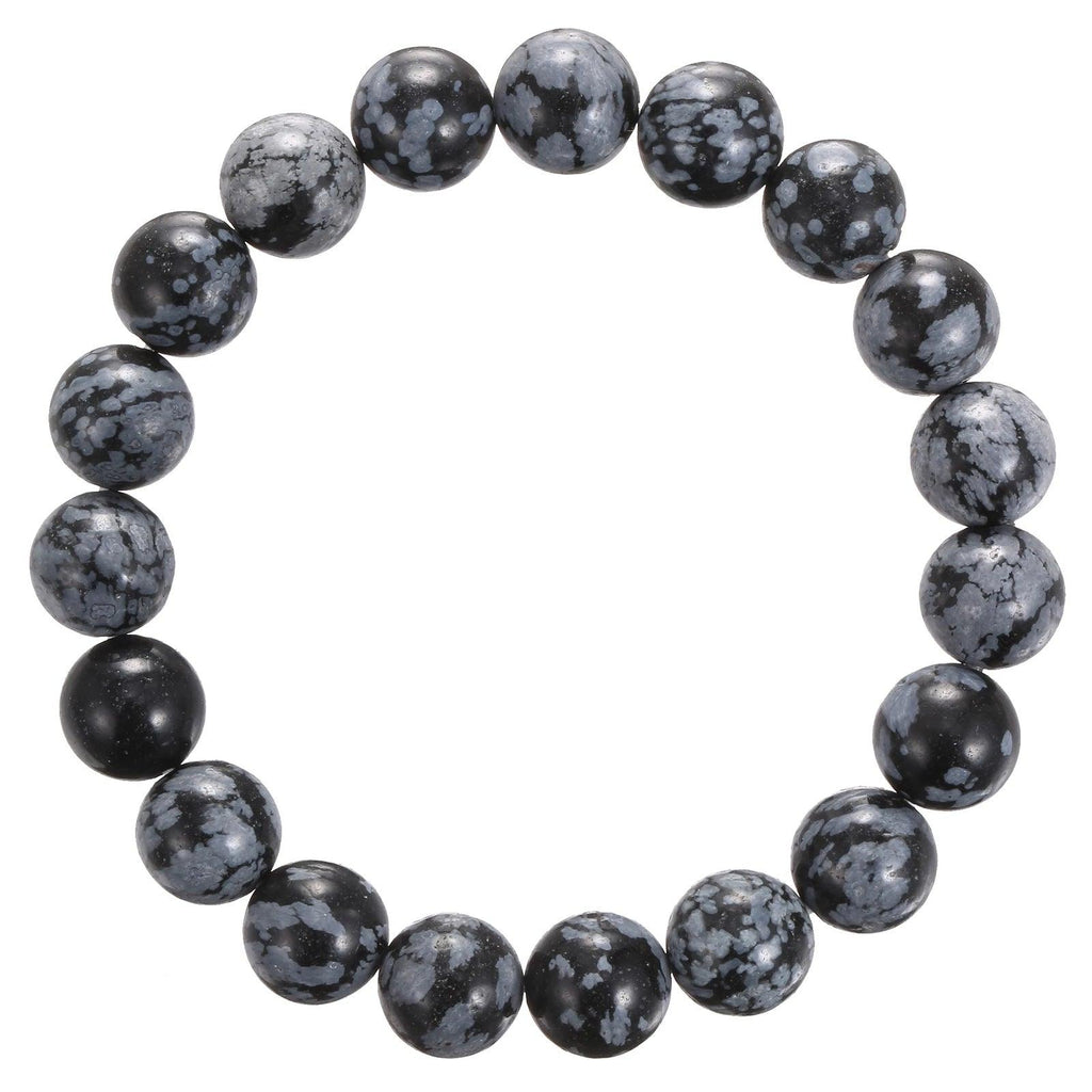 8mm snowflake obsidian bracelet
