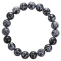 8mm snowflake obsidian bracelet