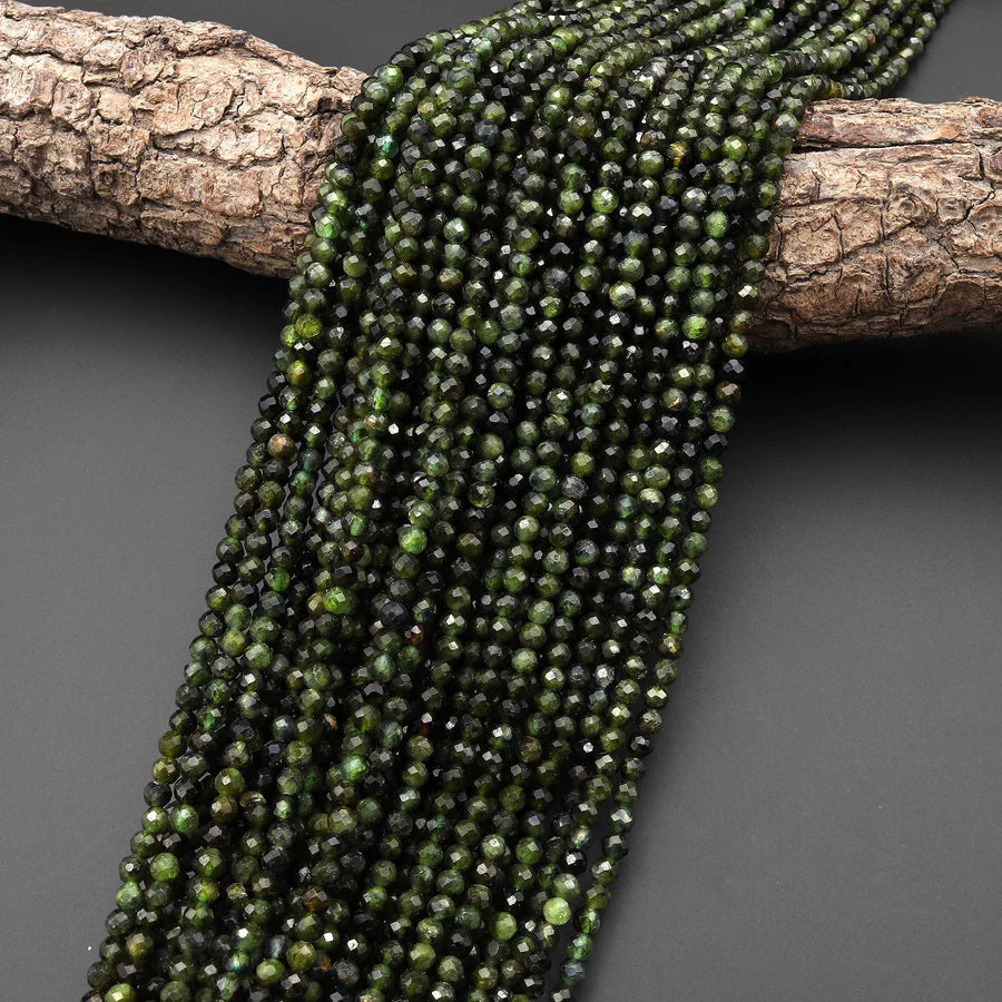 4mm green tourmaline beads