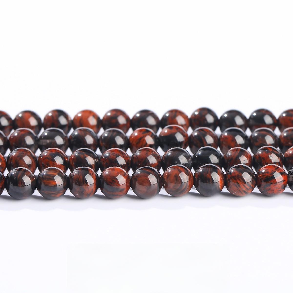 gold silver black red ice obsidian beads