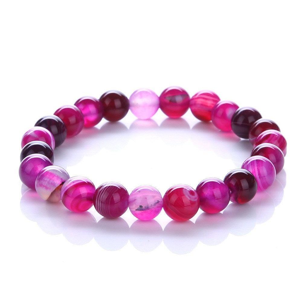 8mm pink agate bracelet
