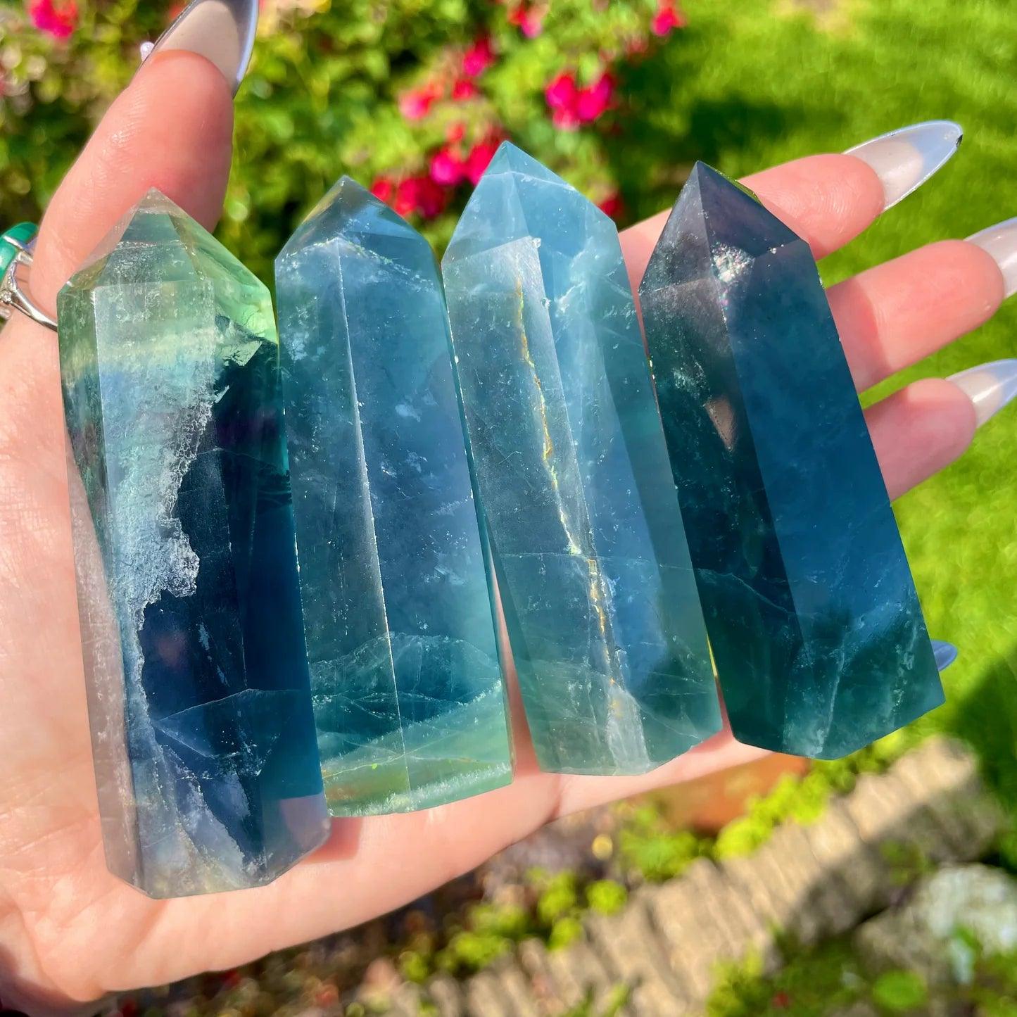 5-8cm Blue Fluorite tower 1kg