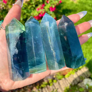 5-8cm Blue Fluorite tower 1kg