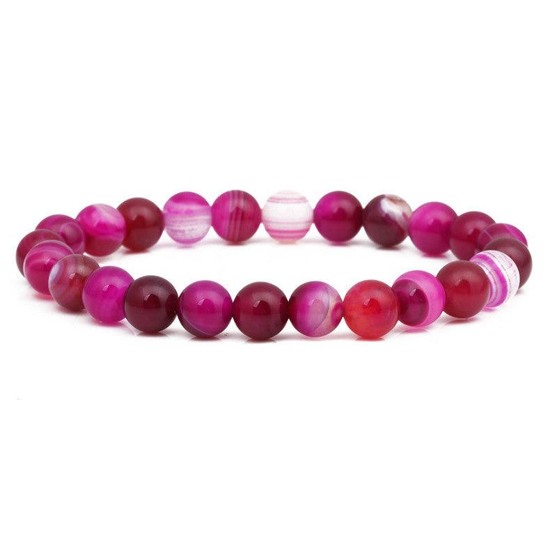 8mm pink agate bracelet
