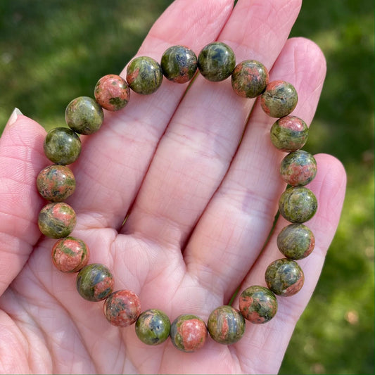 8mm unakite bracelet