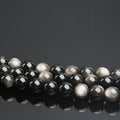 gold silver black red ice obsidian beads