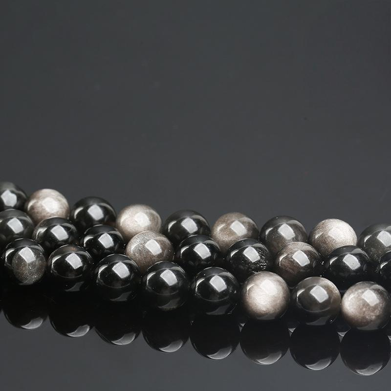 gold silver black red ice obsidian beads