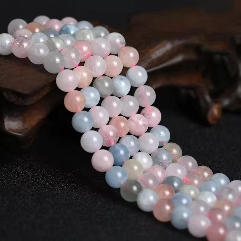 8/10mm Morganite beads Wholesale - Free Shipping Over 300USD - Price at $ 7.70 /pc