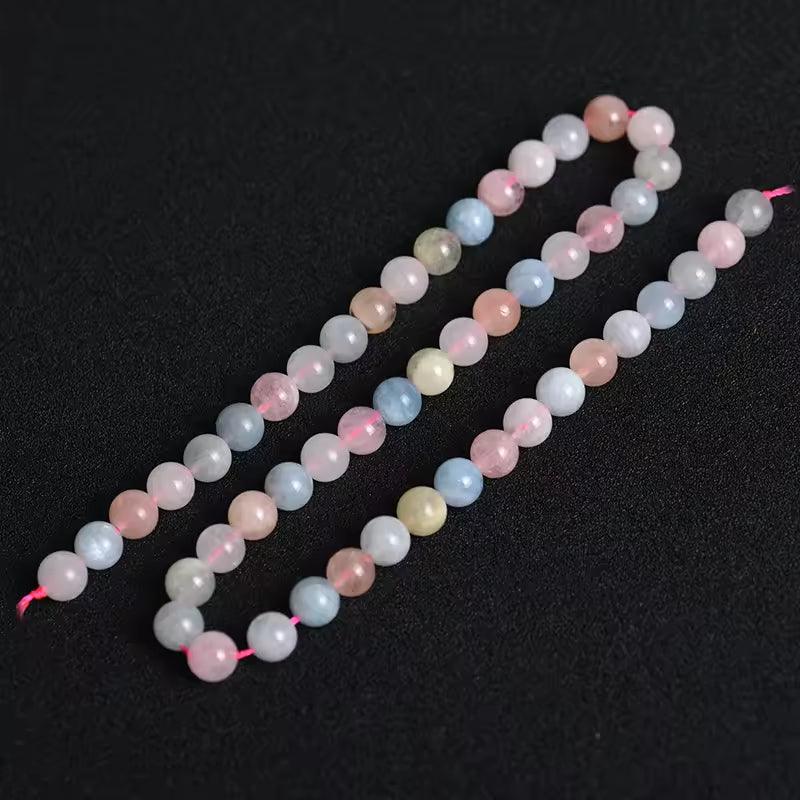 8/10mm Morganite beads Wholesale - Free Shipping Over 300USD - Price at $ 7.70 /pc