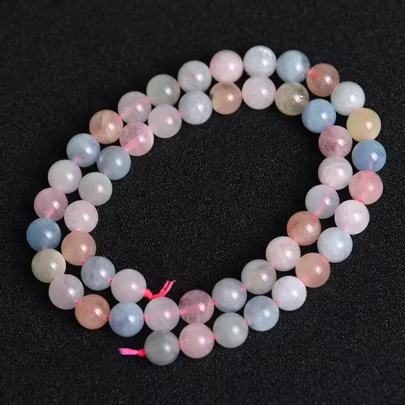 8/10mm Morganite beads Wholesale - Free Shipping Over 300USD - Price at $ 7.70 /pc