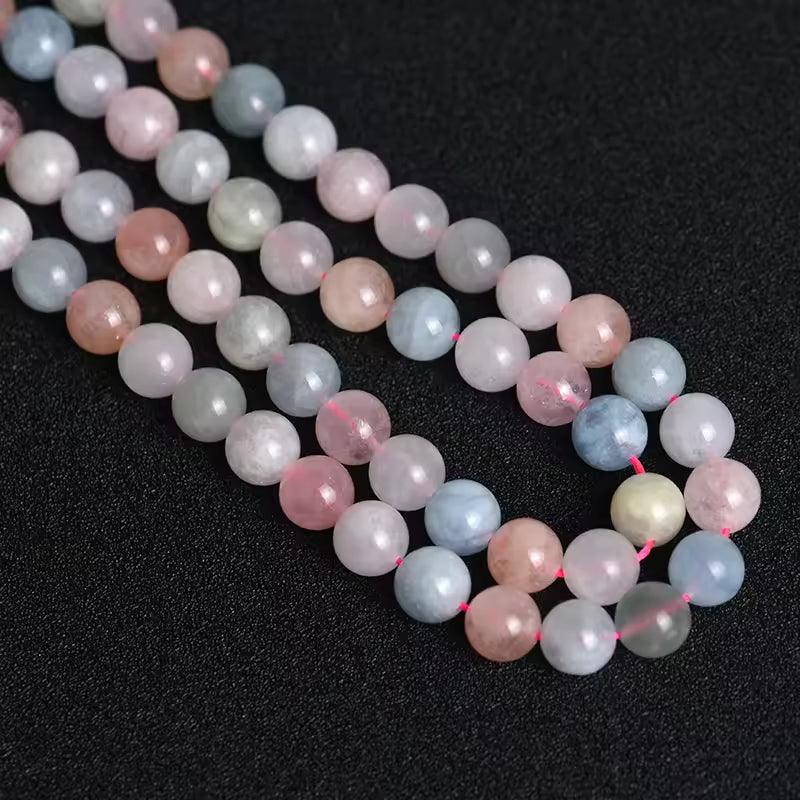 8/10mm Morganite beads Wholesale - Free Shipping Over 300USD - Price at $ 7.70 /pc