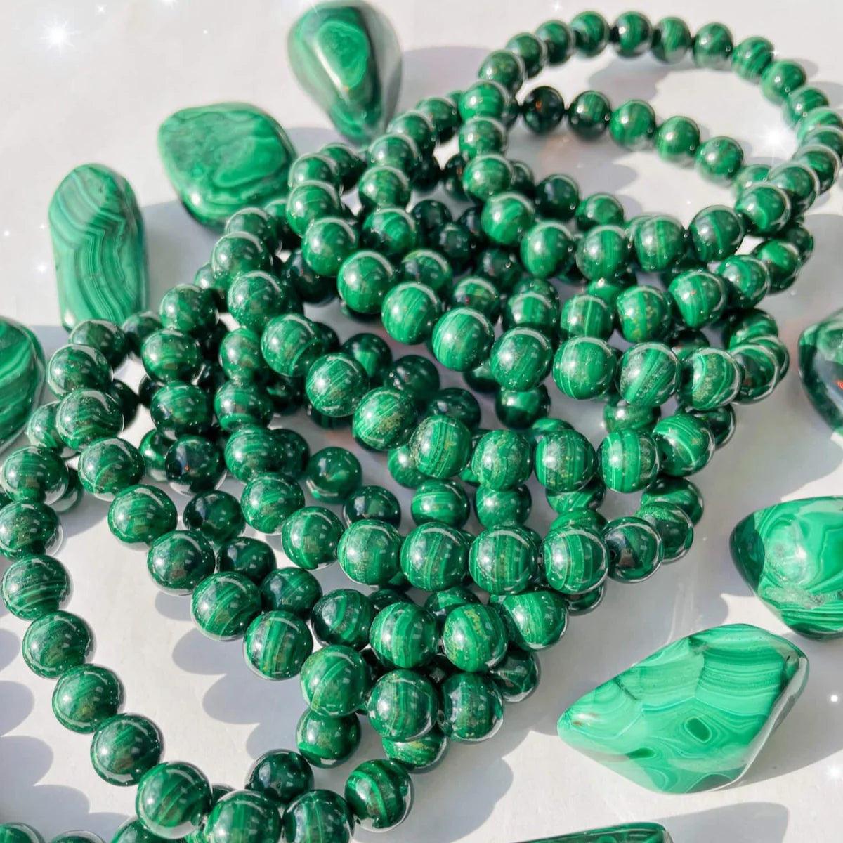 8/10mm Malachite bracelet Wholesale - Free Shipping Over 300USD - Price at $ 10.50 /pc