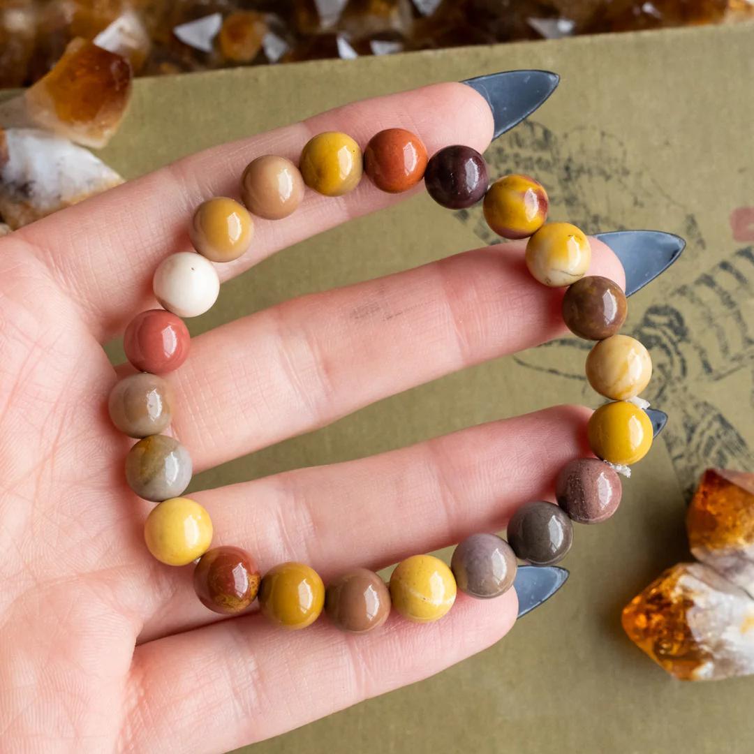 8/10mm Mookaite bracelet Wholesale - Free Shipping Over 300USD - Price at $ 2.50 /pc