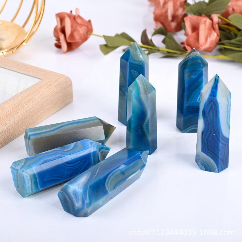 6-9cm blue agate tower 1kg
