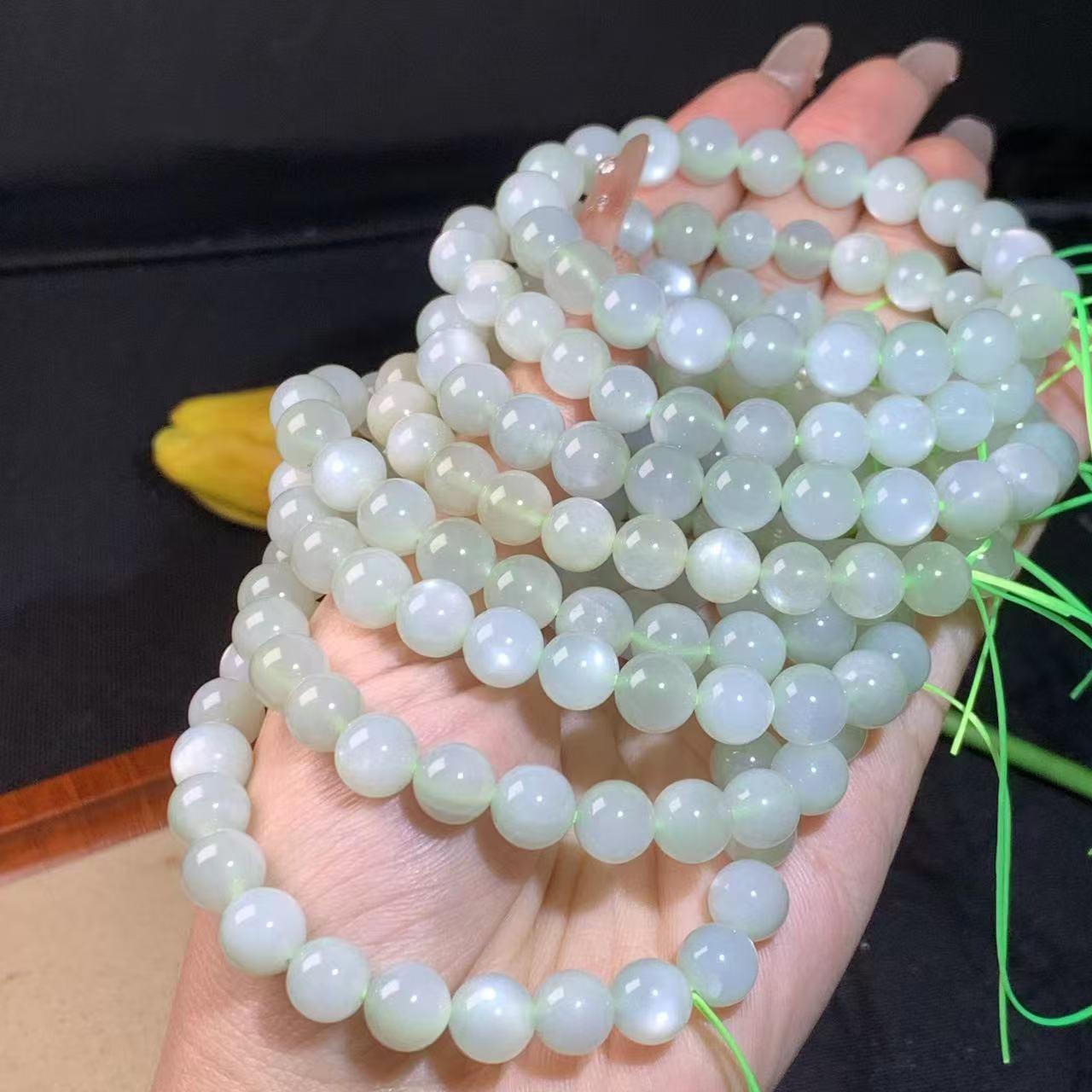 8mm green moonstone bracelet