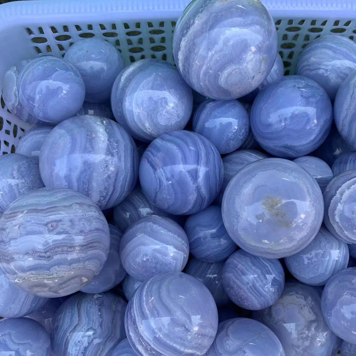 3-6cm Blue lace agate sphere 1kg
